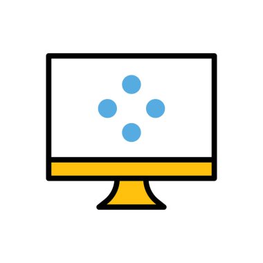 Düz simge, vektör illüstrasyonunu izle 