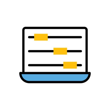 Laptop modern icon, vector illustration