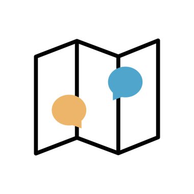 harita simgesi vektör illüstrasyonu   