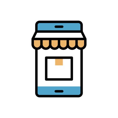 çevrimiçi alışveriş simgesi vektör illüstrasyonu   