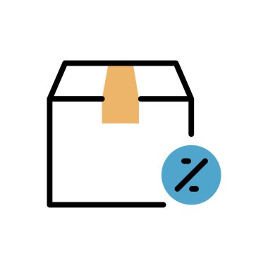 Paket simgesi vektör illüstrasyonu   