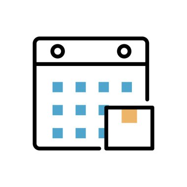 Takvim modern simgesi, vektör illüstrasyonu