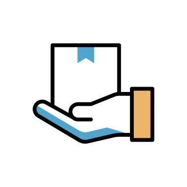 Paket simgesi vektör illüstrasyonu   