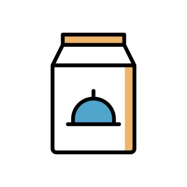 kabın yiyecek simgesi, ağ basit illüstrasyon