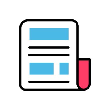 Kağıt düz simge, vektör illüstrasyonu 