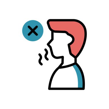 no smelling flat icon, vector illustration 