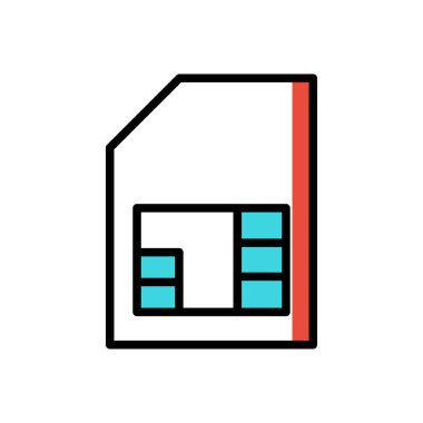 Sim simge vektör illüstrasyonu   