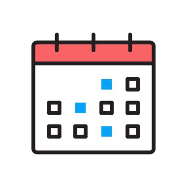 Takvim modern simgesi, vektör illüstrasyonu