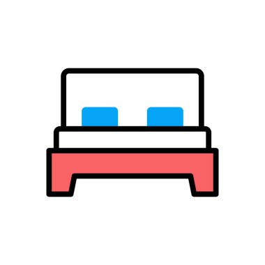 double bed vector illustration icon background 