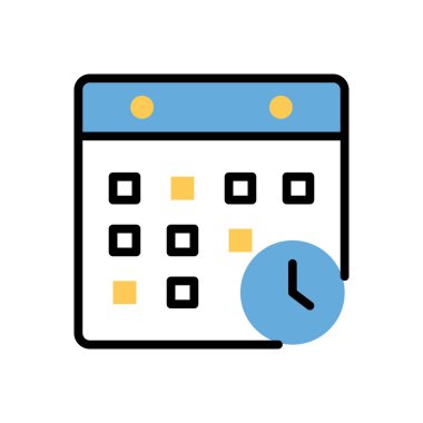 Takvim modern simgesi, vektör illüstrasyonu