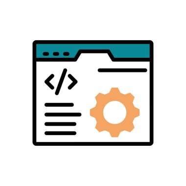 Modern simge kodlanıyor, vektör illüstrasyonu