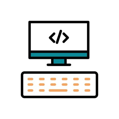 Modern simge kodlanıyor, vektör illüstrasyonu