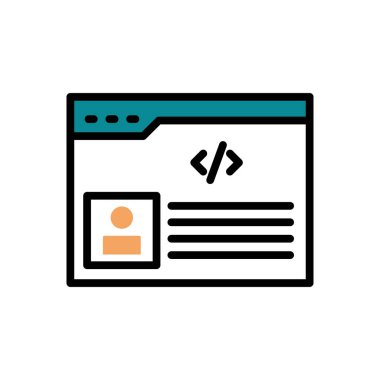 Modern simge kodlanıyor, vektör illüstrasyonu