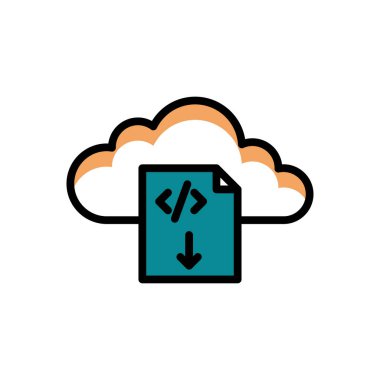 Bulut modern simgesi, vektör illüstrasyonu