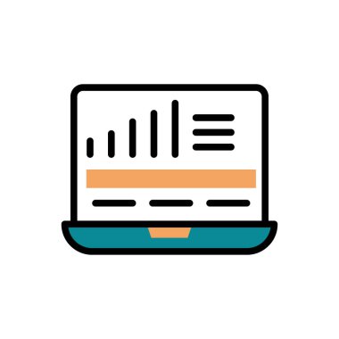 Laptop modern icon, vector illustration