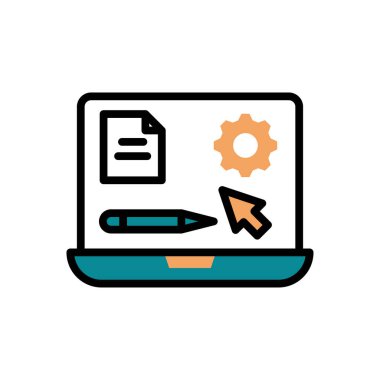 Laptop modern icon, vector illustration