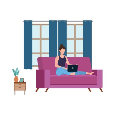 Kız evden çalışıyor..