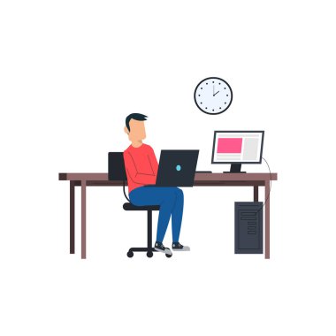 Çocuk masada çalışıyor..