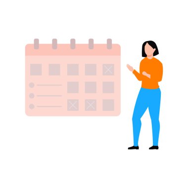 Kız takvimde randevu alıyor..