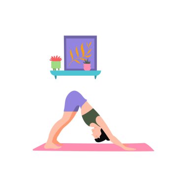 Kız egzersiz yapıyor..