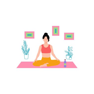 Kız yoga yapıyor..