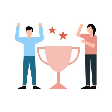 Oğlan ve kız kupayı kazandı..