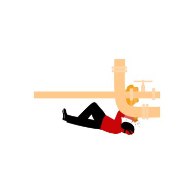 Bir işçi boruyu kaynaklıyor..