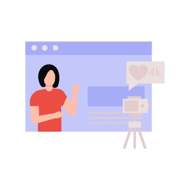 Kız internette video çekiyor..