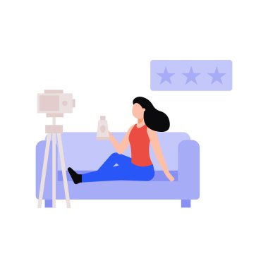 Kız kozmetik ürünleri için tanıtım videoları çekiyor..