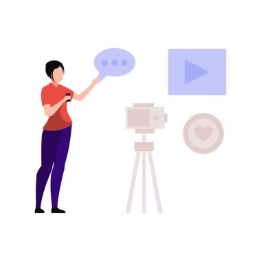 Sosyal video çeken kız.