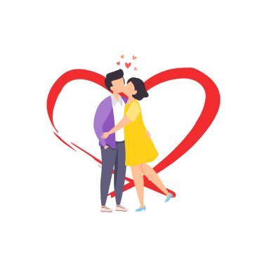 Kız oğlanı öpüyor..