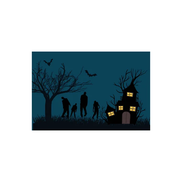 Zombies Kommen Der Nacht — Stockvektor