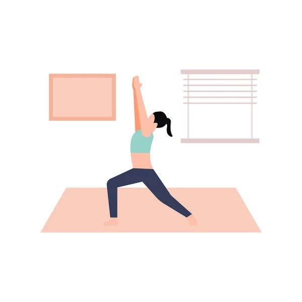 Mädchen Macht Yoga Übungen — Stockvektor