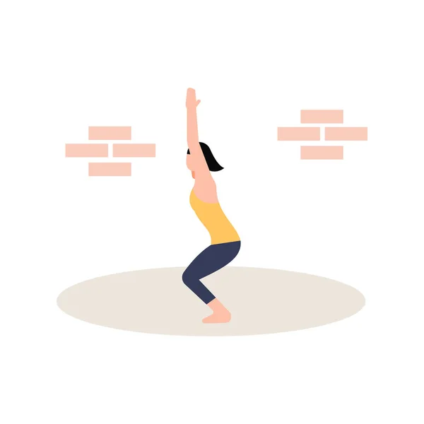 Mädchen Beim Yoga — Stockvektor