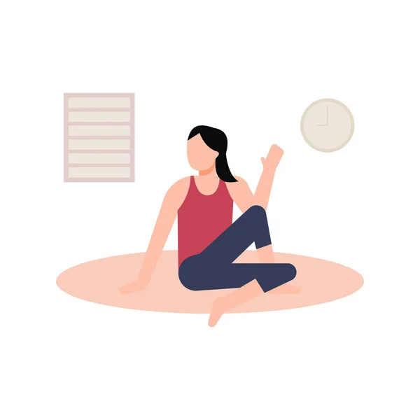 Het Meisje Doet Yoga — Stockvector