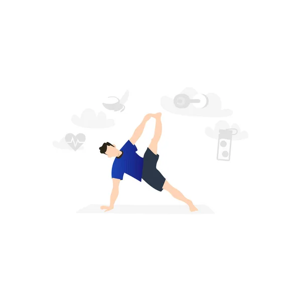 Мальчик Упражнения Фитнеса — стоковый вектор