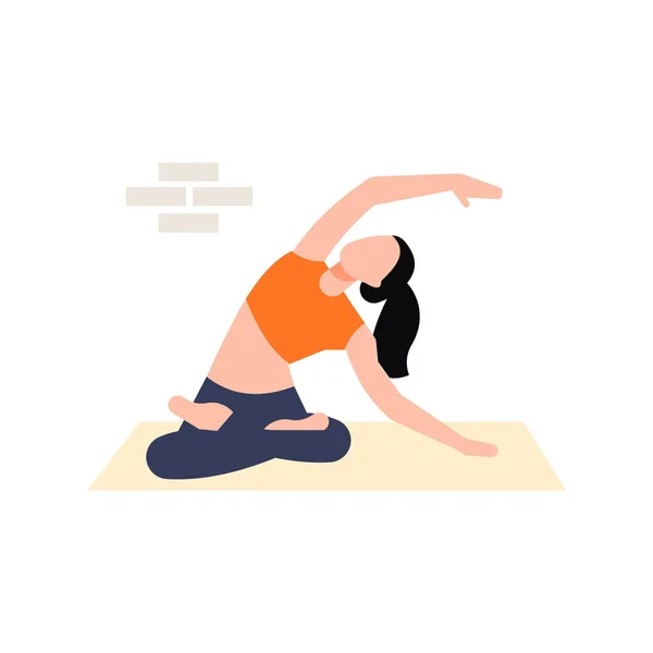 Das Mädchen Macht Yoga — Stockvektor