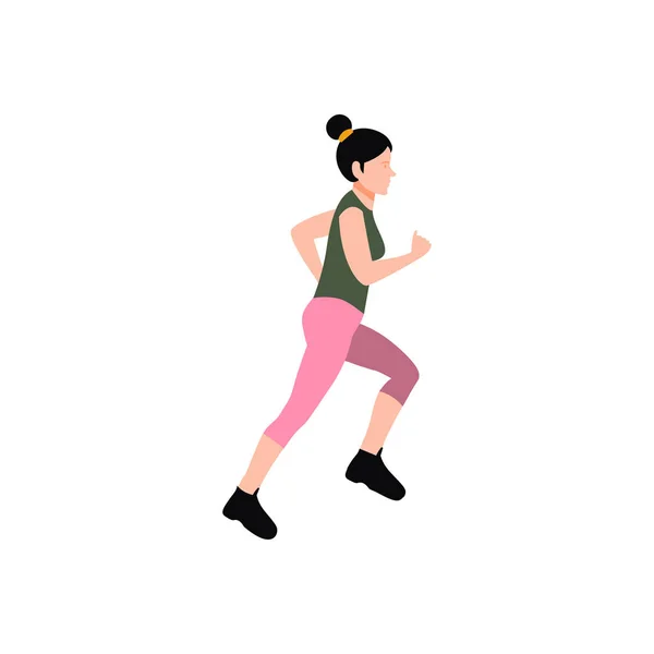 Girl Running Exercise — Image vectorielle