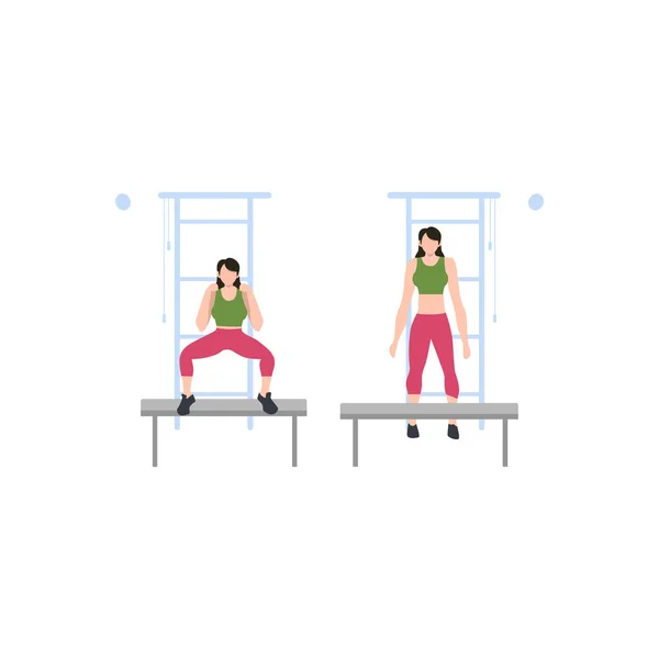 Girls Exercising Tables — Stock Vector