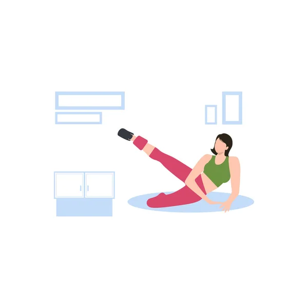 Kız Bacak Egzersizi Yapıyor — Stok Vektör