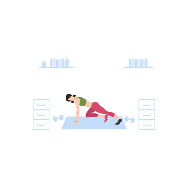 Fille Fait Exercice — Image vectorielle
