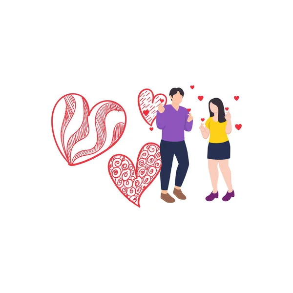 Couple Célébrant Saint Valentin — Image vectorielle