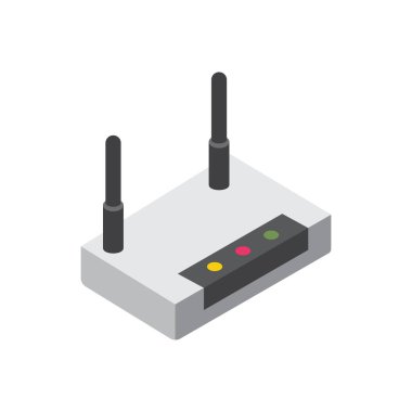 Bir arka planda router Vektör illüstrasyonu. Kaliteli semboller. kavram ve grafik tasarımı için vektör simgeleri.