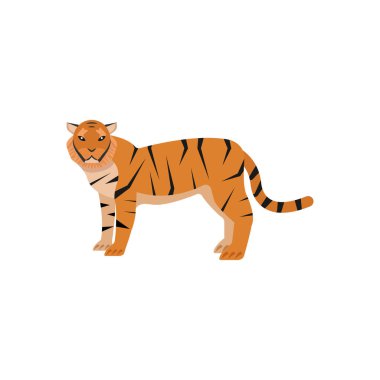 Arka planda Kaplan Vektörü illüstrasyonu. Kaliteli semboller. kavram ve grafik tasarımı için vektör simgeleri.