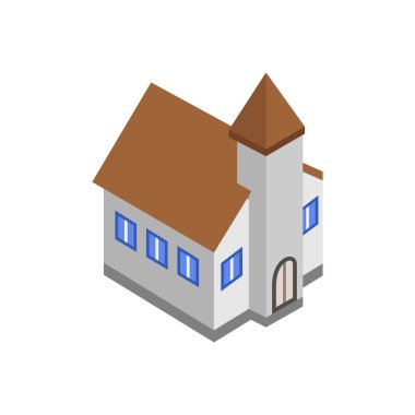 Arka planda kilise temsilcisi illüstrasyonu. Kaliteli semboller. kavram ve grafik tasarımı için vektör simgeleri.