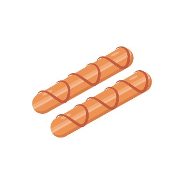 Sosisli sandviçler arka planda Vektör çizimi. Kaliteli semboller. kavram ve grafik tasarımı için vektör simgeleri.