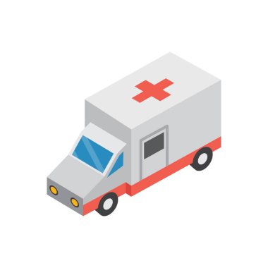 Şeffaf bir arkaplanda ambulans vektörü çizimi. Kaliteli semboller. Konsept ve grafik tasarımı için simgeler.
