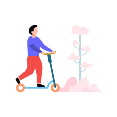 Çocuk motosiklete biniyor..