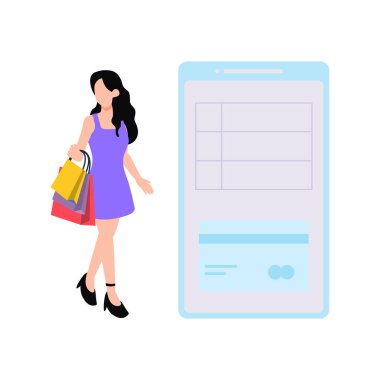 Kız alışveriş online.