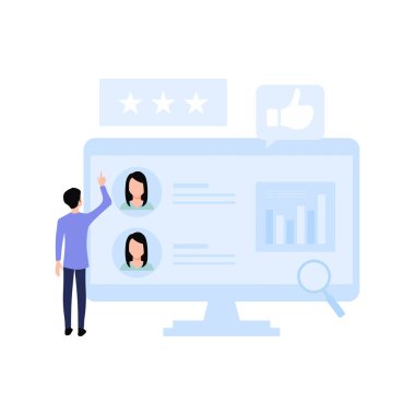 Çocuk yıldız derecelendirme çalışanlarına bakıyor.